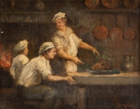 Trois cuisiniers , Ecole française, XIXème