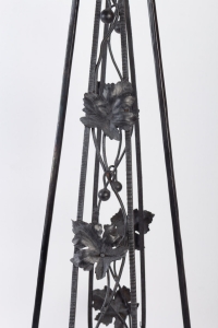 Lustre Art Déco 1930 en fer forgé à 4 lumières