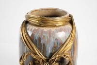 Vase de Sèvres en grès émaillé à monture en bronze doré signé KELLER