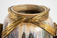 Vase de Sèvres en grès émaillé à monture en bronze doré signé KELLER