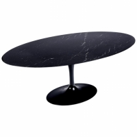 Saarinen &amp; Knoll International &quot;Tulip&quot; Table, Marquina Marble and Black Rilsan