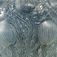 Vase &quot;Domrémy&quot; verre opalescent double couche patiné gris de René LALIQUE