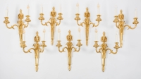 A Suite of Seven Wall - Lights in Louis XVI Style.