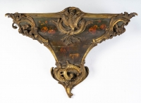 Cartel d&#039;applique en bronze doré et vernis. Style Louis XV. Epoque Napoléon III