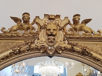 Miroir Doré à Décor De Lions d&#039;époque 19ème
