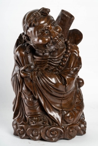 Sculpture de vieil homme japonais, XIXème