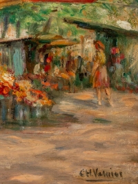 Marché aux fleurs, place de la madeleine, Charles Vasnier  (1873 - 1961), Paris