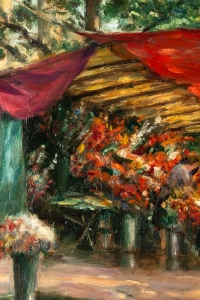 Marché aux fleurs, place de la madeleine, Charles Vasnier  (1873 - 1961), Paris