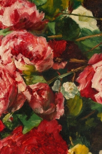 Jetée de roses par Eugénie Moutet, huile sur toile 1896