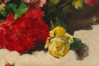 Jetée de roses par Eugénie Moutet, huile sur toile 1896