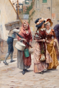 Adrien MOREAU (1843-1906) - La rencontre galante au port