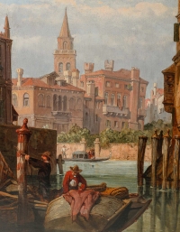Georges Clarkson Stanfield Un Palais Vénitien au détour d’un canal vers 1865