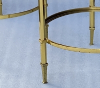 1950/70′ Paire de Guéridons Ronds Bronze Doré Maison Ramsay Diamètre 40 x H 60 cm