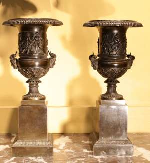 Paire de vase médicis en bronze XIXème siècle
