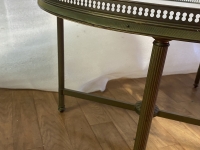 1950/70′ Paire De Tables Basses Rondes En Bronze Patiné Style L XVI