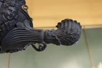 Lustre en bronze Néoclassique du XIXème formant lampe à huile.
