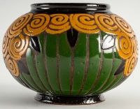Vase art déco en céramique &quot;la maitrise &quot; Jacques et Jean Adnet.
