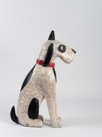Sculpture &quot; Fox terrier &quot; en raku