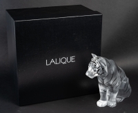 Lalqiue Sculpture Tigre Assis Grand Modèle édition Numérotée