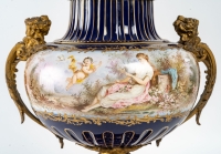 Vase en bronze et porcelaine, XIXème siècle