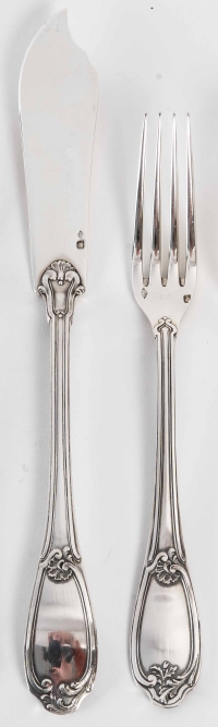 Silversmith HENIN - 120-piece solid silver cutlery set - Minerva circa 1980