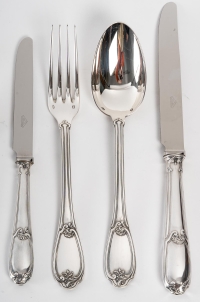 Silversmith HENIN - 120-piece solid silver cutlery set - Minerva circa 1980