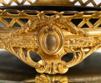 Centre de table en bronze doré et glace, XIXème siècle