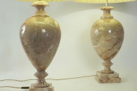 Paire of marble lamps from the 20th Century.