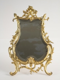 Miroir De Table En Bronze Doré d&#039;Origine, d&#039;époque Napoléon III, Style Louis XV, 19ème Siècle