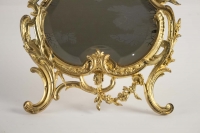 Miroir De Table En Bronze Doré d&#039;Origine, d&#039;époque Napoléon III, Style Louis XV, 19ème Siècle