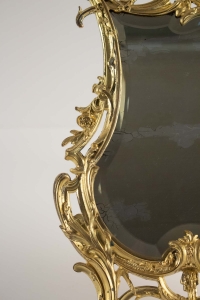 Table Mirror Gilt Bronze Original, Napoleon III, Louis XV Style, 19th Century