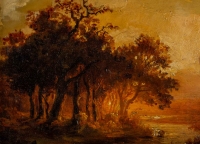 Paysages non signé, XIXème siècle, Monogrammé