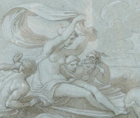 Plume sur papier bien encadré, fin du XVIIIème siècle