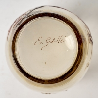 Service à Orangeade « Chardons » en verre jaune ambré émaillé d’Émile GALLE