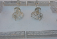 1900′ Centre de Table Chemin de Table en Cristal Moulé de Baccarat Ou St Louis 14 Pièces