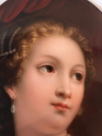 Plaque ovale signée KPM, Marie Antoinette. Réf: 117.