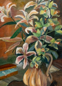 Bouquet de Fleurs, huile sur toile, XXème siècle