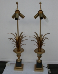 1970′ Paire de Lampes Style Maison Charles