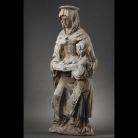 L’Education de la Vierge. Pierre sculptée, Est de la France avant 1550.