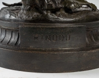 Grande statue en régule HINDOU, fin XIXème siècle