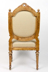 Ensemble de 2 fauteuils et 6 chaises de style Louis XVI, XIXème siècle