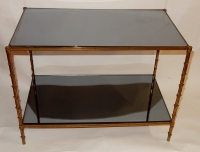 1950/70′ Table d’Appoint en Bronze Doré Décor Palmier Maison Charles