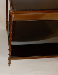 1950/70′ Table d’Appoint en Bronze Doré Décor Palmier Maison Charles