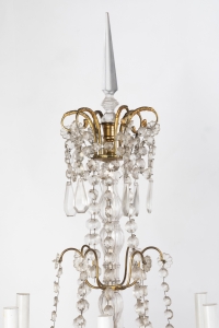 A Pair of French 19th Century Louis XVI St. Ormulu and Baccarat Crystal Girandoles.