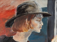 Grande peinture de Luez, La dame au chapeau, XXème siècle