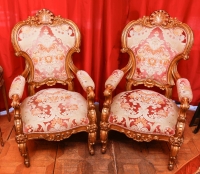 Paire de fauteuils d&#039;apparat, Rome XIXème siècle