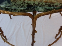 1950&#039; Table De Salon En Bronze Doré Décor Végétal Style Maison Charles