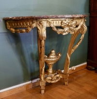 Console d&#039;époque Louis XVI en bois doré