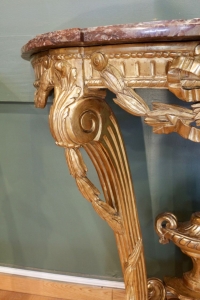 Console d&#039;époque Louis XVI en bois doré