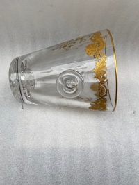 1970′ Seau à Champagne Cristal Signé St Louis Decors Dorés Modéle Trianon